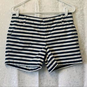 Caslon size 4 Striped Cotton Blue & White Shorts